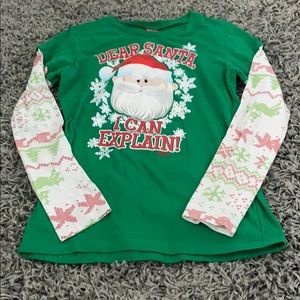 “Dear Santa I Can Explain” Long Sleeve Christmas T